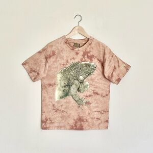 Vintage 90s Color Natural Iguana Costa Rica Graphic Tie Dye T Shirt Adult Medium